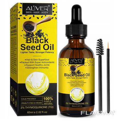 Aliver Aceite de Semilla Negra para Cabello, Piel y Uñas – 60 ml