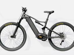 Bicicleta de montaña eléctrica de carbono con suspensión total Dengfu E55 Bafang 52 V 1000