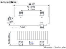 Combinador bidireccional de 350-520 MHz