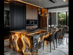 Изготовление столешниц, кухонь, шкафов и изделий из камня на 5-осевом станке в Аликанте, И