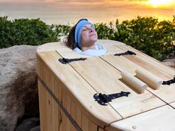 Mini sauna, fitobarril de Lypa, mini baño de vapor para 1 persona, en casa, fitosauna