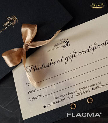 Подарочные сертификаты. Дизайн и печать. Испания. Аликанте, Валенсия